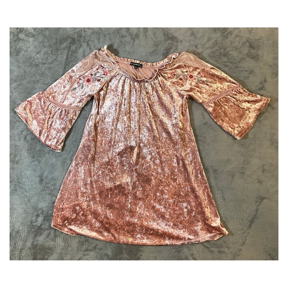 My Michelle Girls Rose Velvet Dress Size 8